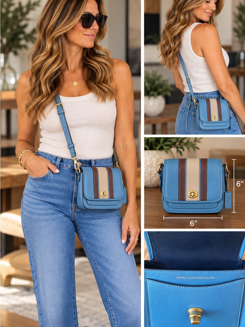 Coach Rambler Crossbody 16 with Varsity Stripe